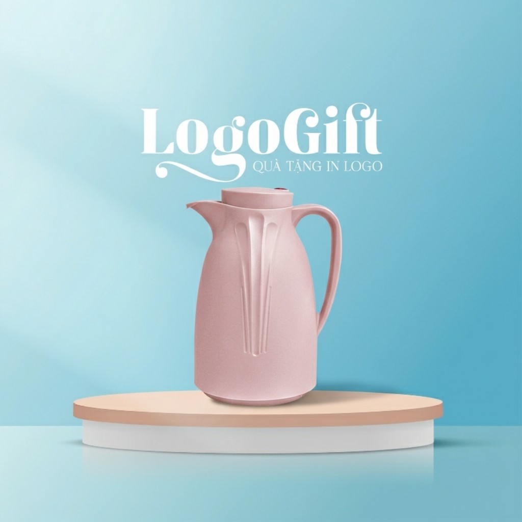 Phích giữ nhiệt quà tặng in logo Rạng Đông 1.5L màu hồng LG-PGN09