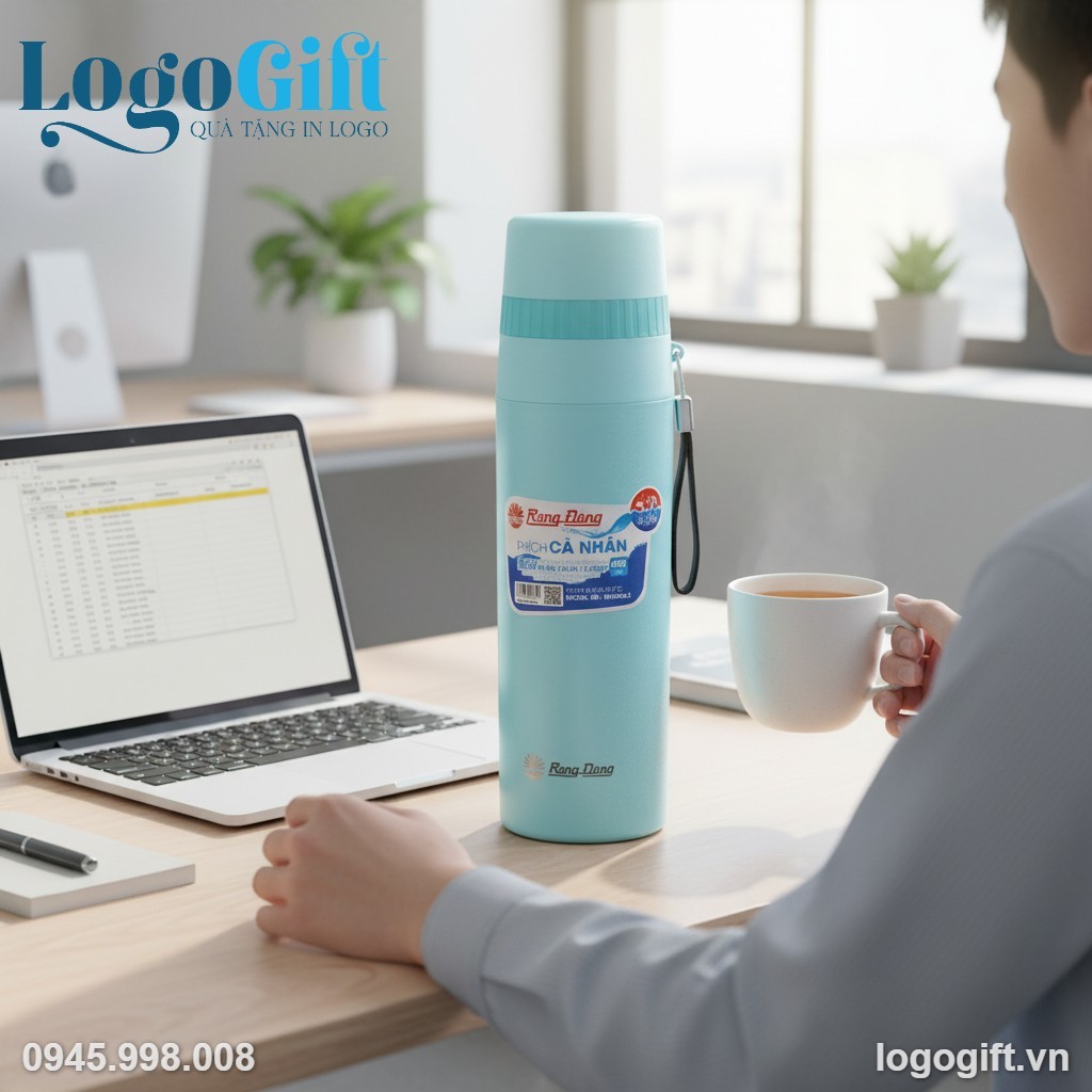 Phích giữ nhiệt quà tặng in logo thương hiệu Rạng Đông 500ml LG-PGN07