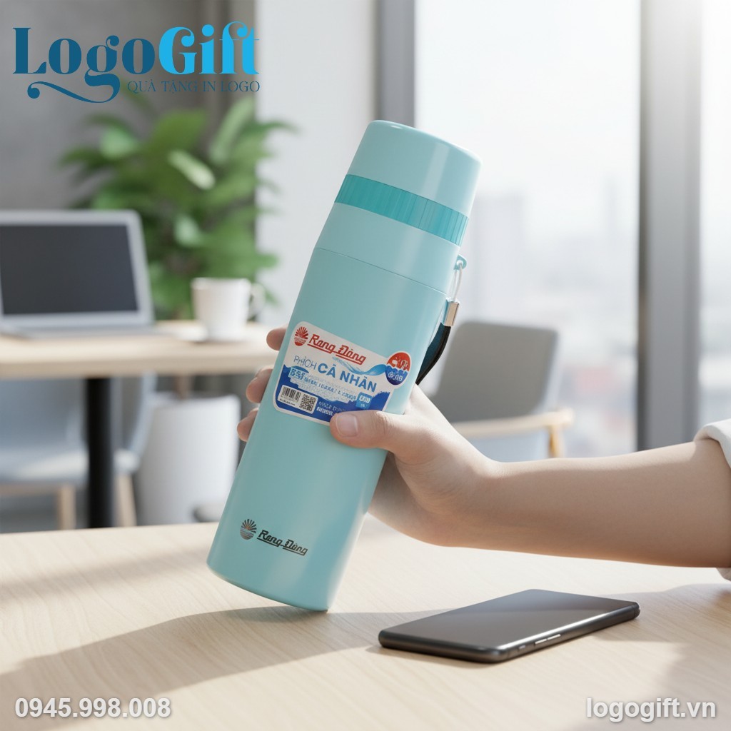 Phích giữ nhiệt quà tặng in logo thương hiệu Rạng Đông 500ml LG-PGN07
