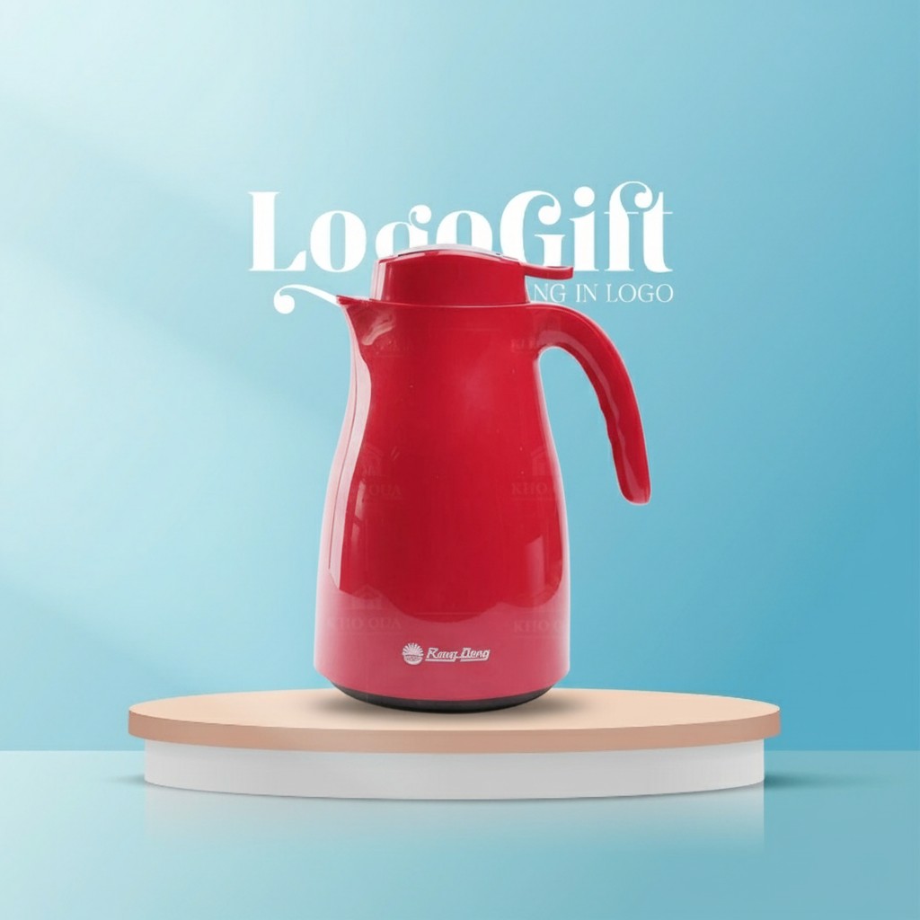 Phích giữ nhiệt Rạng Đông quà tặng in logo 1.5L màu đỏ LG-PGN08