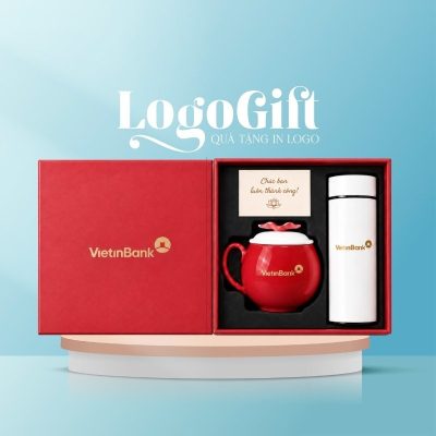 Bộ giftset quà tặng in logo 2 món gồm bình giữ nhiệt và cốc sứ dáng táo LG-BGS20 - Ảnh đại diện