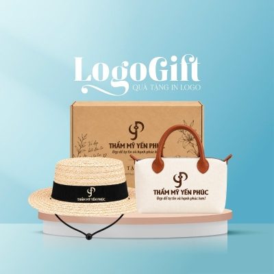 Bộ giftset quà tặng in logo 2 món gồm mũ lá buông và túi vải cói cầm tay LG-BGS16 - Ảnh đại diện