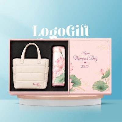 Bộ giftset quà tặng in logo 2 món gồm túi xách vải dù và khăn lụa LG-BGS30